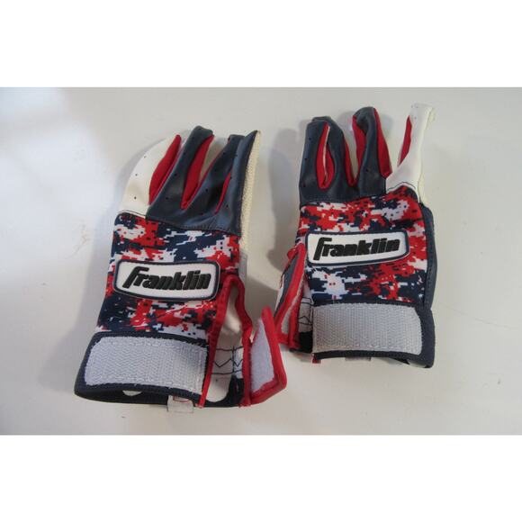 Franklin Digitek Baseball Batting Gloves Youth M/L Red White and Blue Camo - Picture 2 of 3